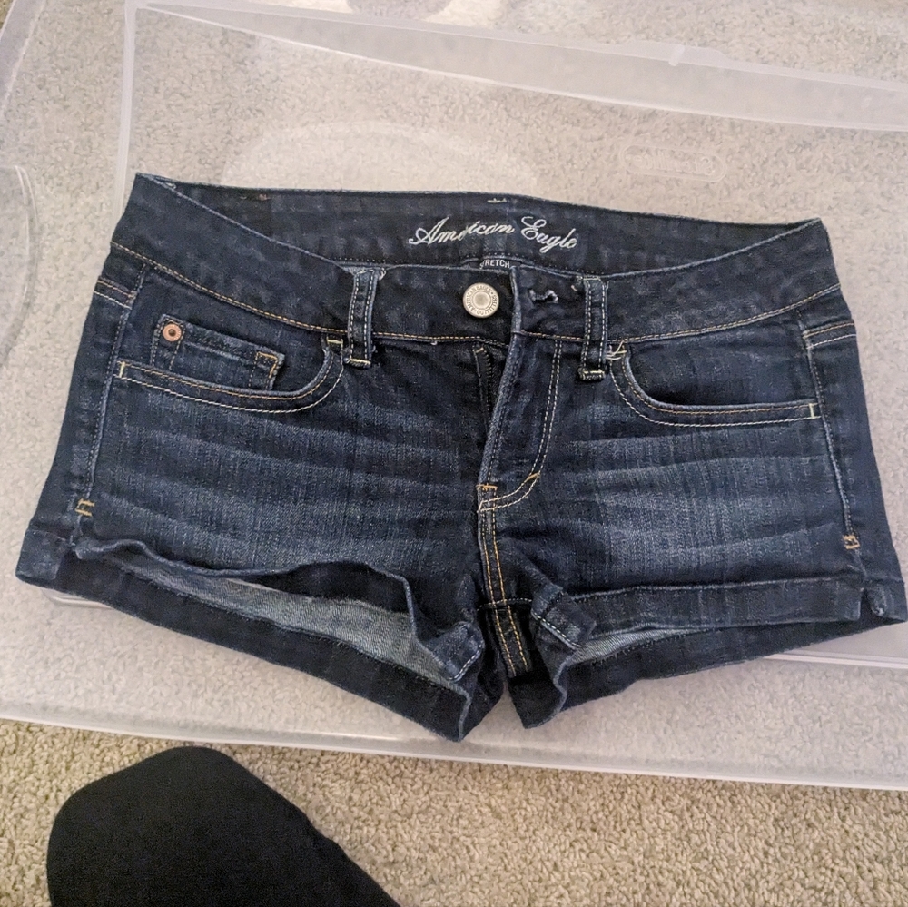 American Eagle Outfitters Blue Jean Shorts Classic Cutoff Style